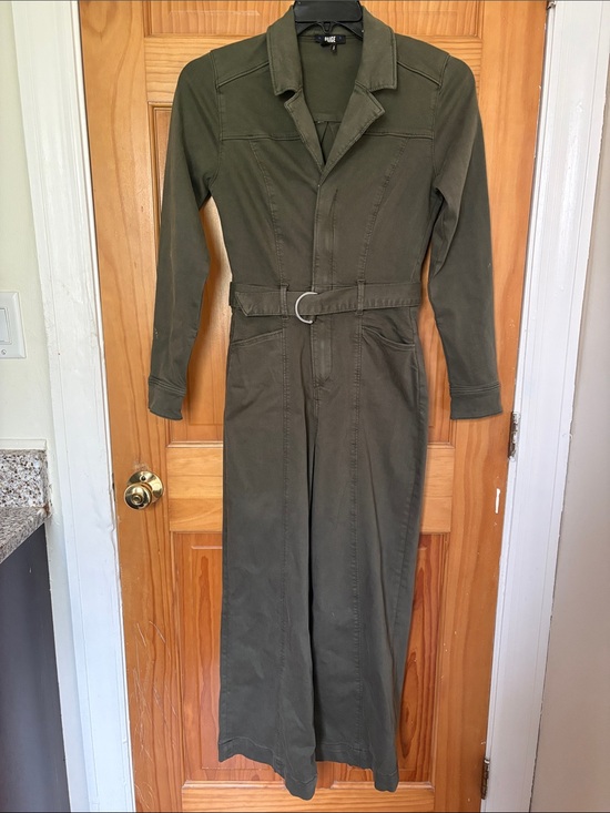 PAIGE Pants - PAIGE Olive Green Utility Jumpsuit with D-Ring Belt